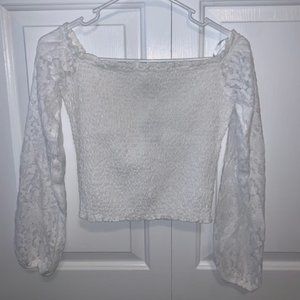 Women's Off the Shoulder Lace Crop Top